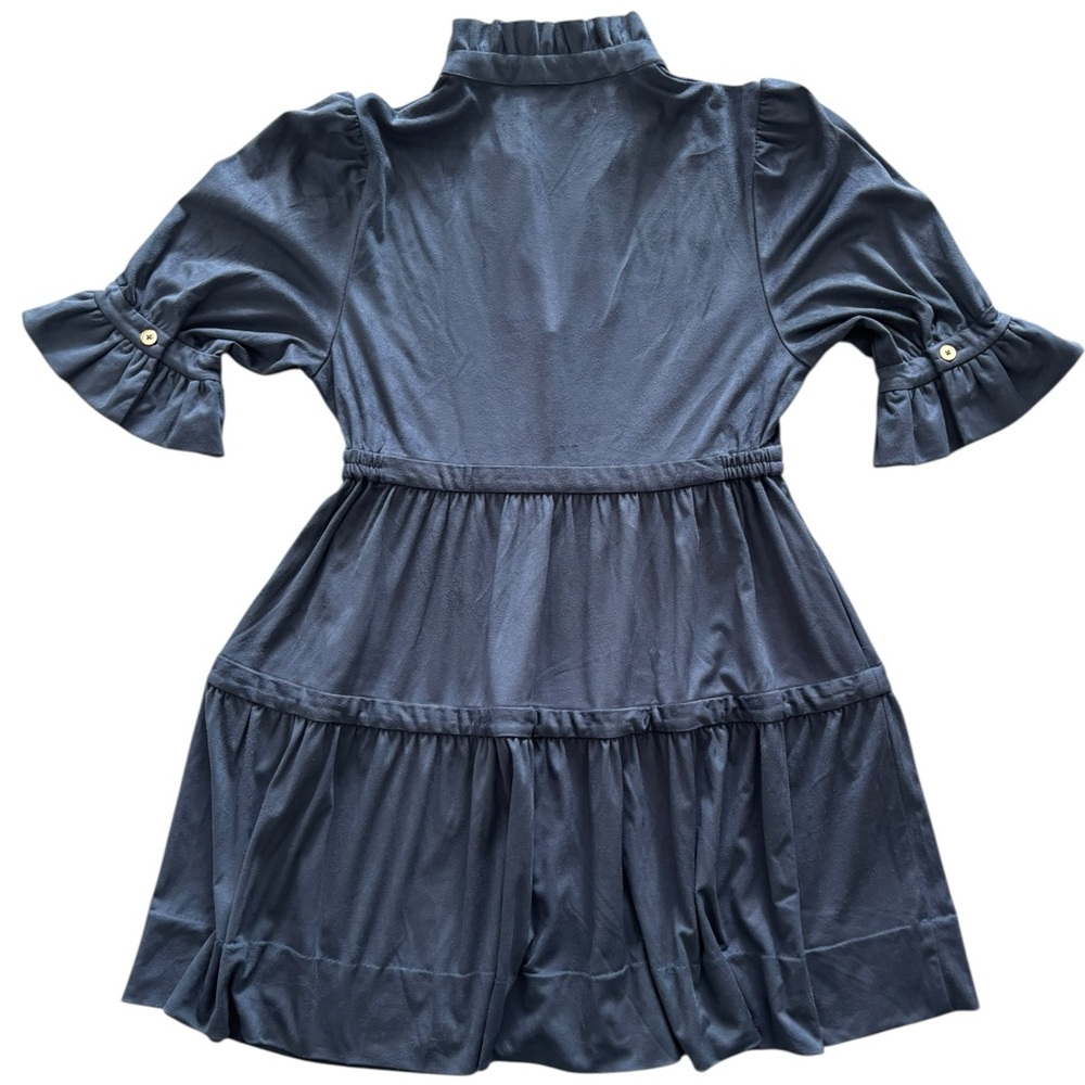 GRETCHEN SCOTT ULTRA SUEDE TEARDROP DRESS NAVY NWT SIZE LARGE - Picture 7 of 11